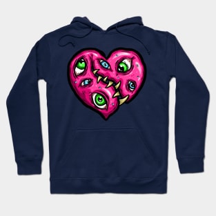 Zombie Heart Eyeball Jack Pink Valentines Day Hoodie